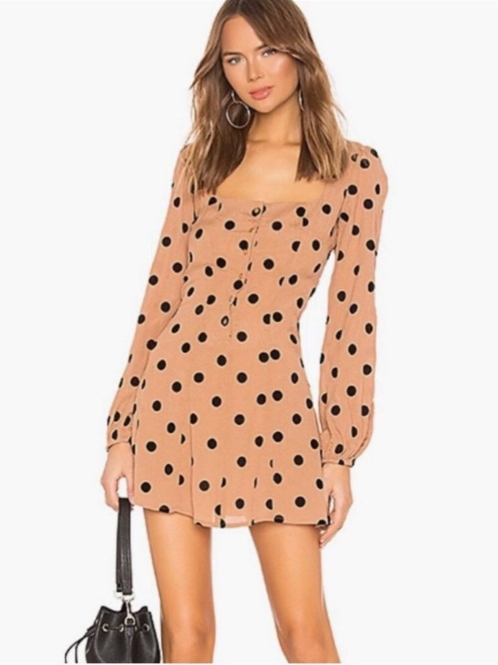 Beach Riot Ivy Polka Dot Long Sleeve Mini Dress